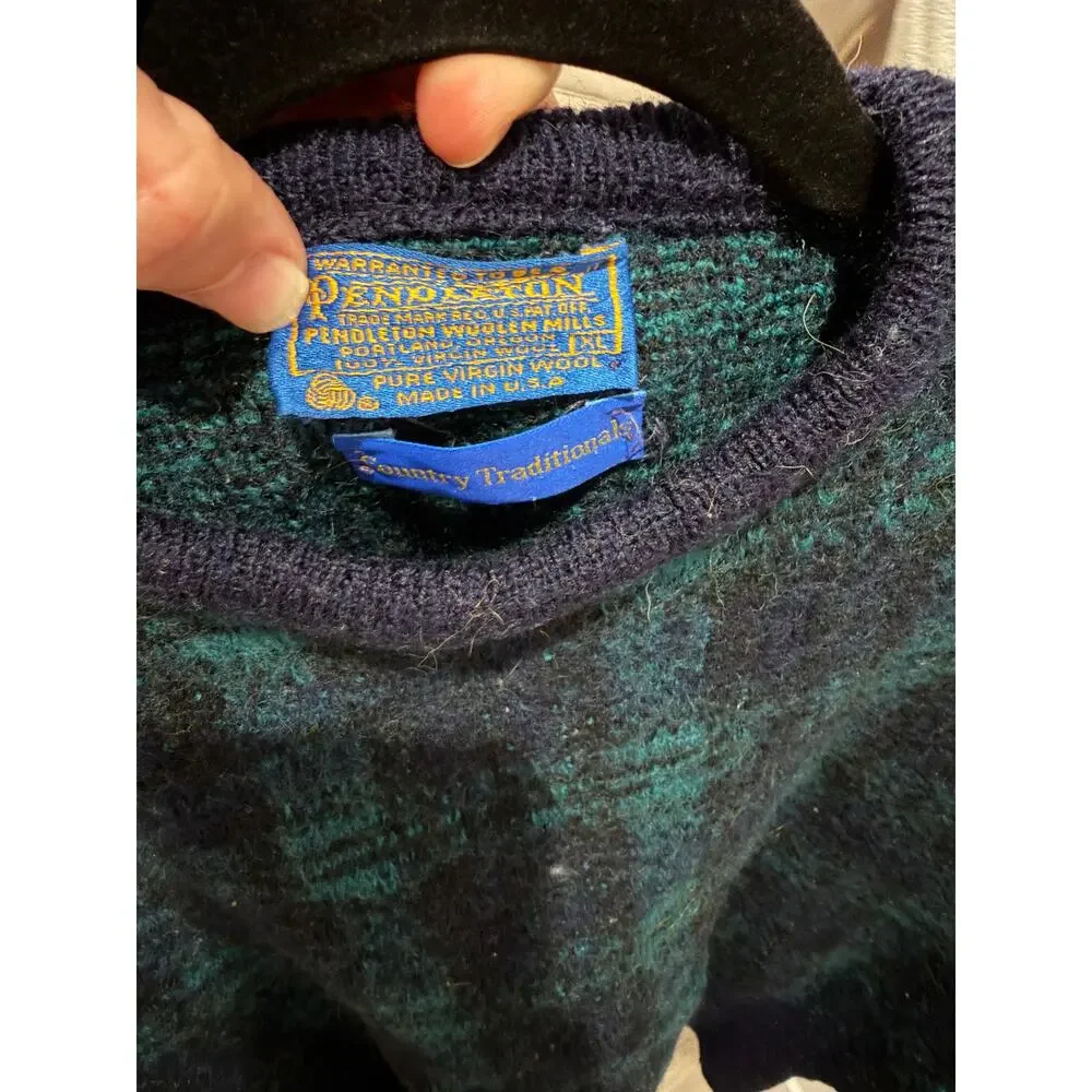 VTG Pendleton Black Watch Wool‎ Sweater Size XL